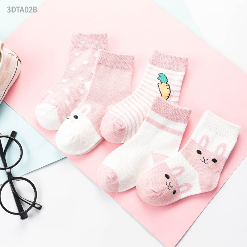 Bán Lẻ 1 Đôi [Mua Set 5 Đôi Tặng Túi Zip] Tất Cao Cổ Cho Bé Trai Bé Gái Từ 0-6 Tuổi 100% Cotton Mềm Mịn 3DTA02 GIAY3DOI