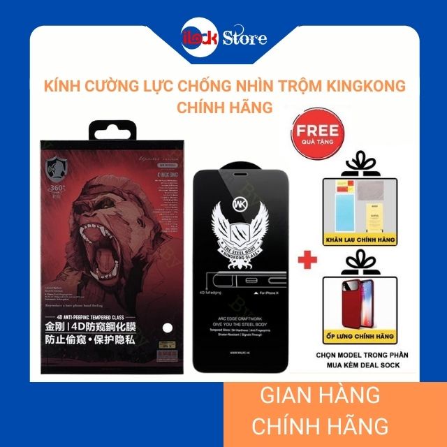 Kính chống nhìn trộm King Kong WkDesign chính hãng cho 7Plus/8Plus/X/XsMax/11ProMax/12ProMax
