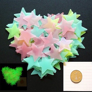 100pcs 3D Fluorescent Stars Wall Stickers