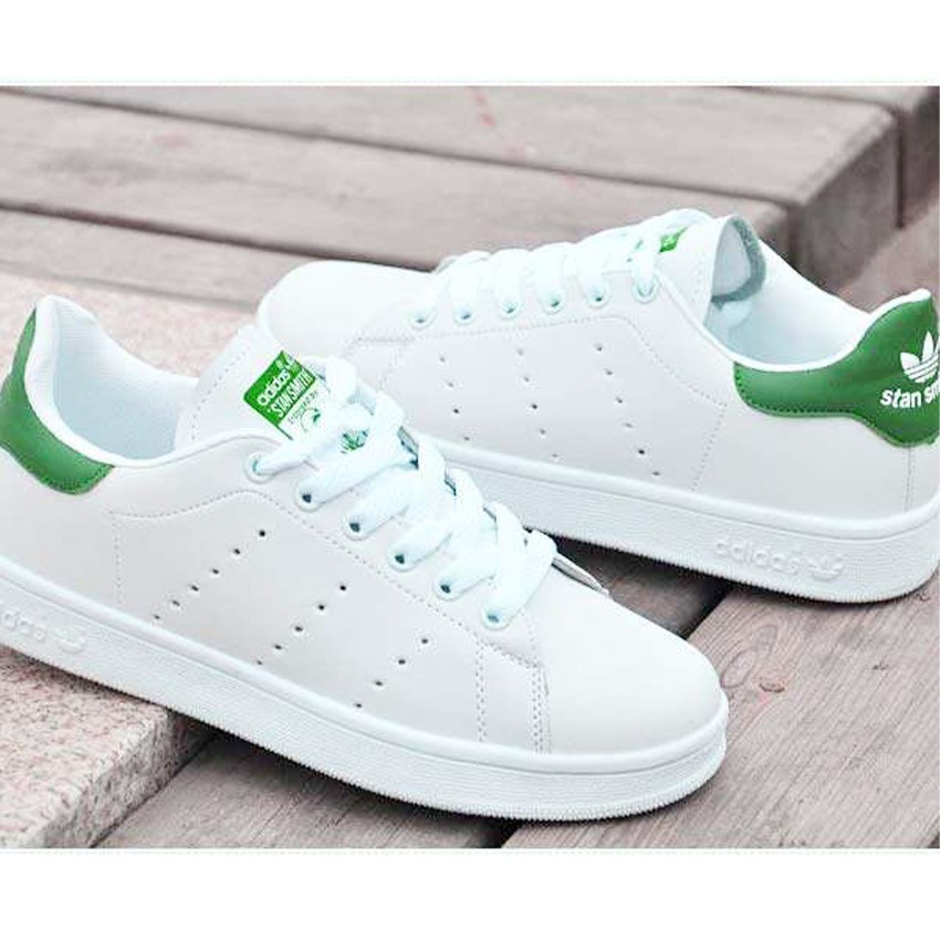 Giày thể thao stan smith trắng gót xanh, giày nam nữ sneoker tặng hộp