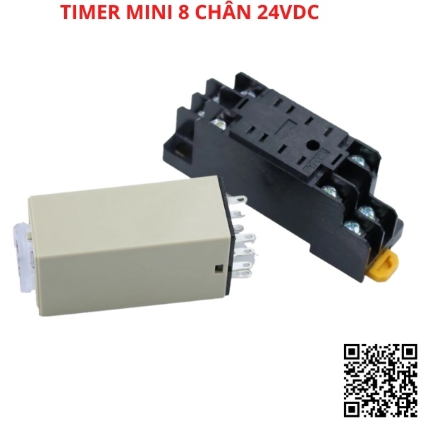 Timer hẹn giờ H3Y-2 relay mini thời gian, công tăc hẹn giờ 8 chân điện áp 24VDC tặng kèm chân đế PYF08A