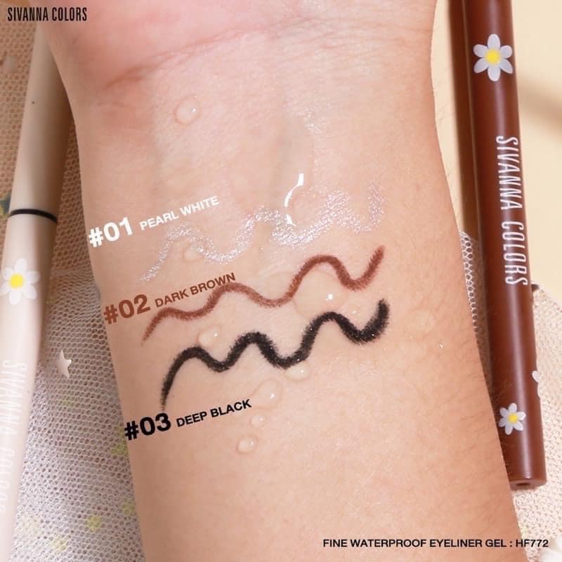 Màu trắng, nâu, đen)Chì kẻ mắt Sivanna Fine Waterproof Eyeliner Gel HF772  Thái Lan chống nước, lâu trôi | Shopee Việt Nam