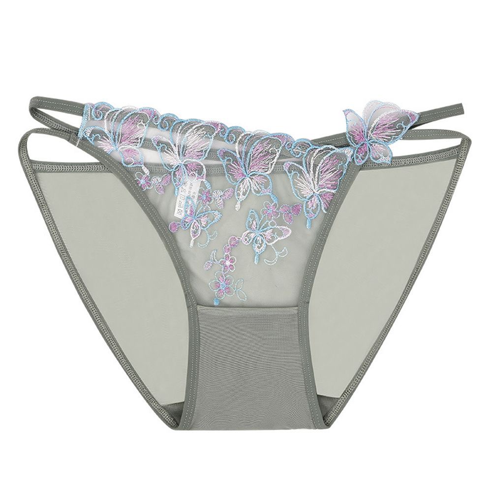 Quần lót nữ trong suốt thêu hình bướm phong cách Hàn Quốc gợi cảm