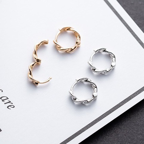 Khuyên tai nữ đẹp mạ bạc 925 bông tai cao cấp chính hãng hàn quốc sang trọng không gỉ CINLA KT004