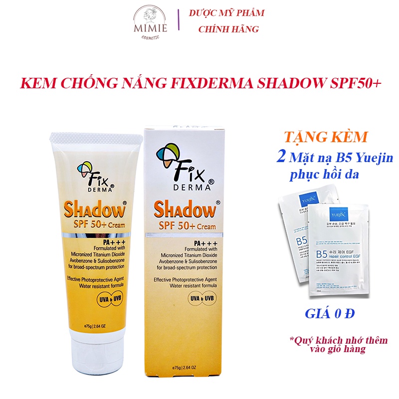 Kem Chống Nắng Fixderma SPF50+ (75g) - Kem Chống Nắng Shadow Cho Da Mặt Và Toàn Thân