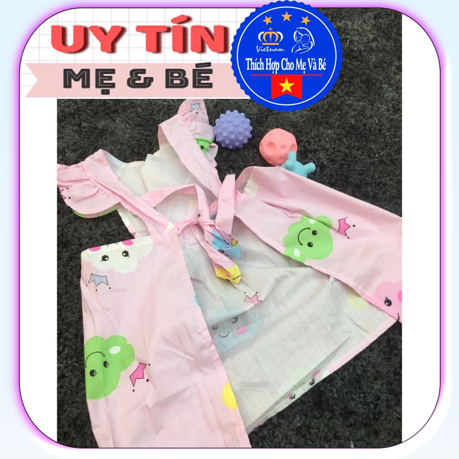 Yếm ăn kiểu đầm công chúa cotton dệt kiểu nơ (4122),  chất liệu cotton 100% , thương hiệu Aiueo Nhật Bản