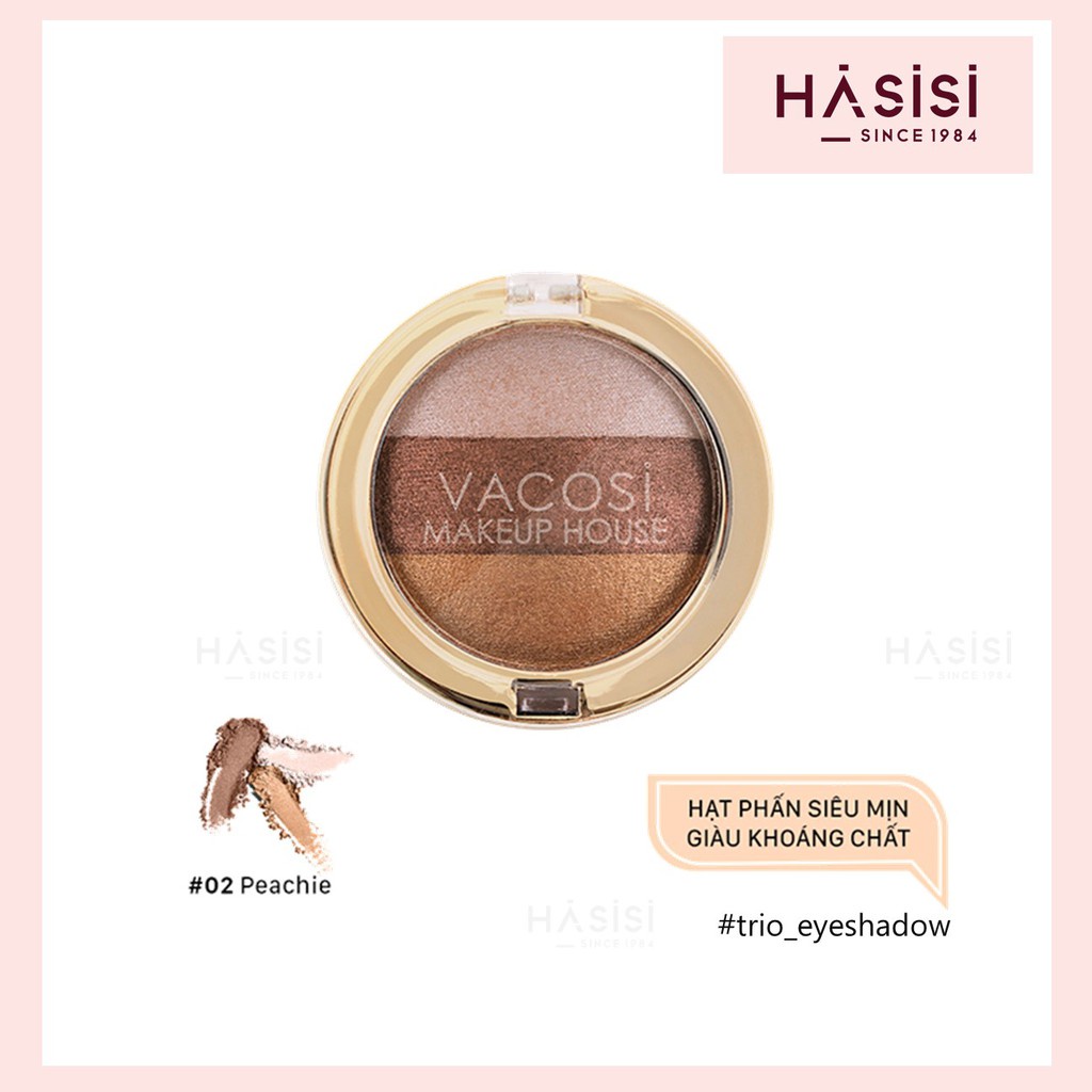 [chính hãng] PHẤN MẮT PHỐI 3 MÀU VACOSI Hàn Quốc - Hộp Tròn