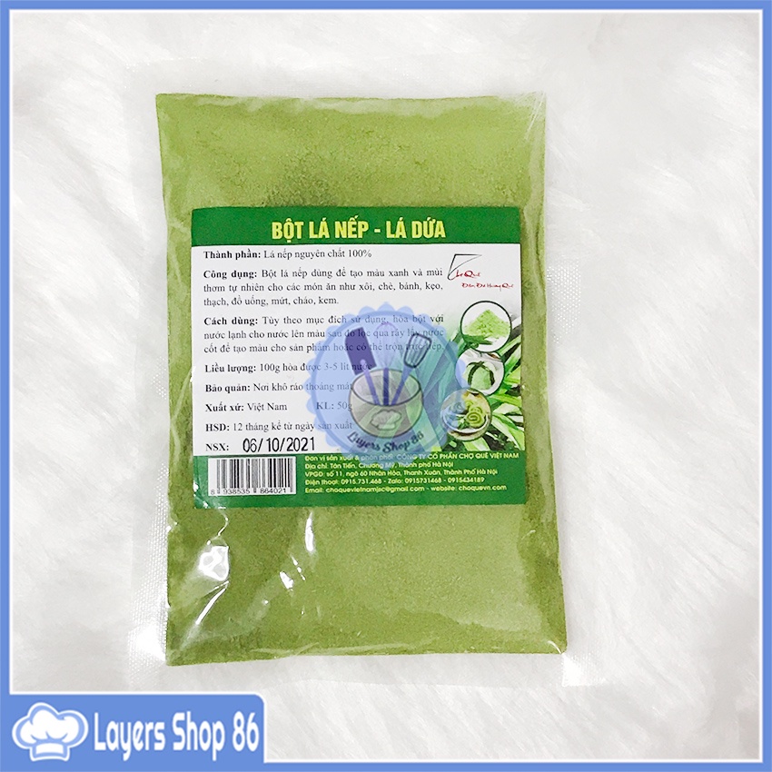 [Bột tạo màu thực phẩm hữu cơ rau củ quả gói 50gr lá nếp]