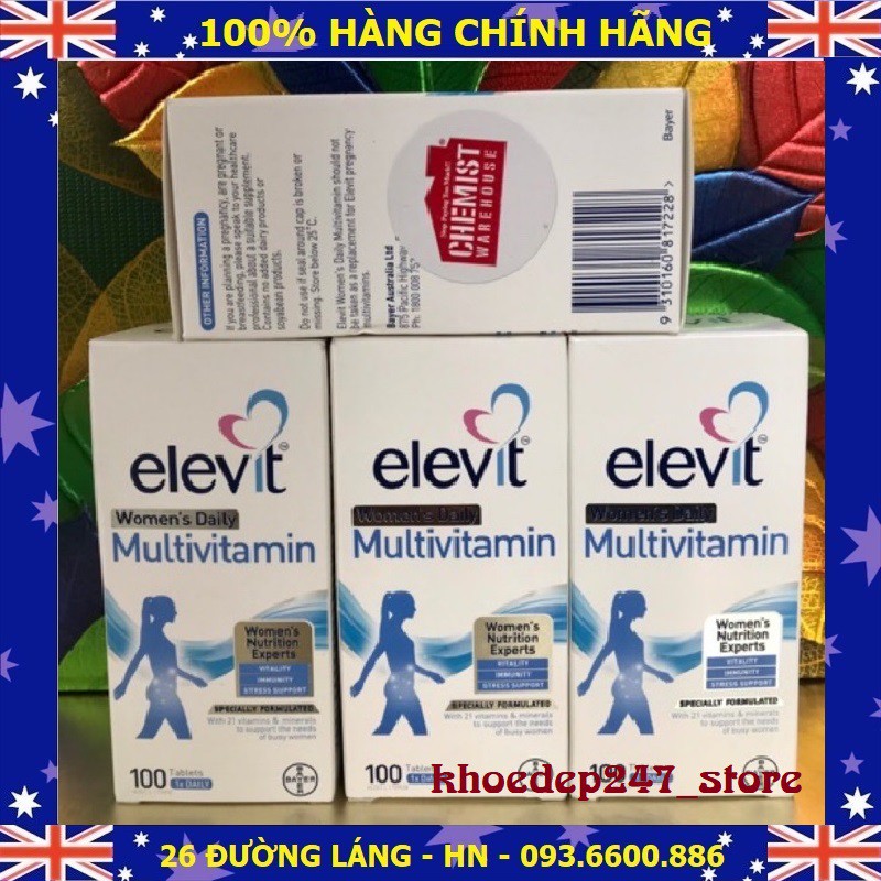 Elevit Women's Multi - VITAMIN TỔNG HỢP ELEVIT CHO PHỤ NỮ (phù hợp cho phụ nữ có thai và đang nuôi con nhỏ) - 100 Viên