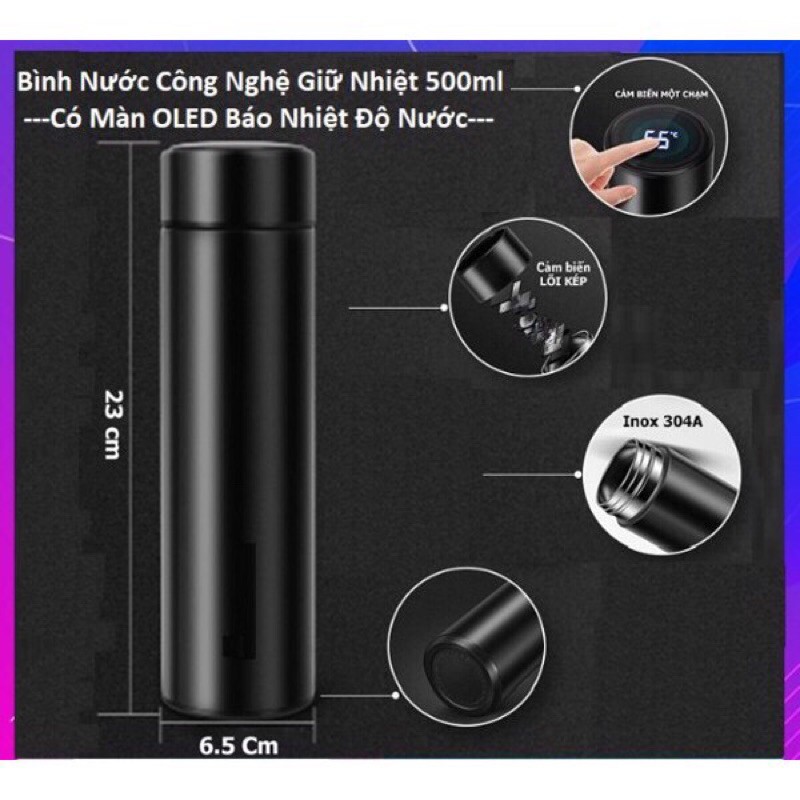 Bình giữ nhiệt cảm ứng báo nhiệt độ