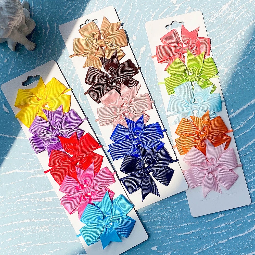 Set 1/ 10 dây cột tóc nơ KIDSBOWS mini co giãn nhiều màu sắc cho bé gái