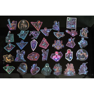 Hình dán sticker, stickers dán chủ đề Avengers Neon 2020 trang trí vali, mũ bảo hiểm, guitar, ukelele, laptop, macbook,…