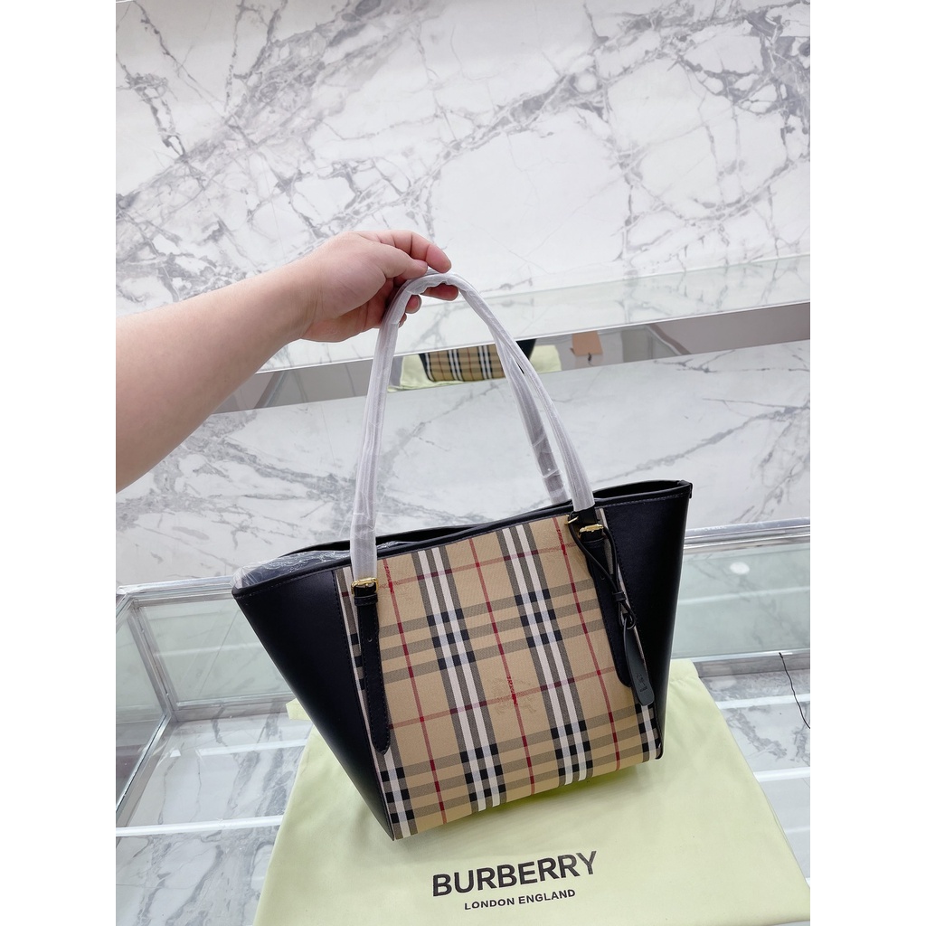 Burberry Tote bag handbag cổ điển da bò túi xách nữ Shopper Bags