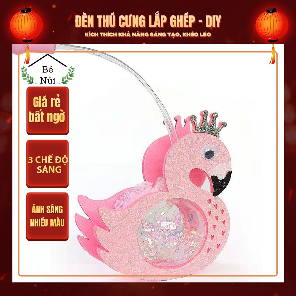 Lồng đèn trung thu cho bé có đèn led lắp ghép chất liệu siêu bền benui