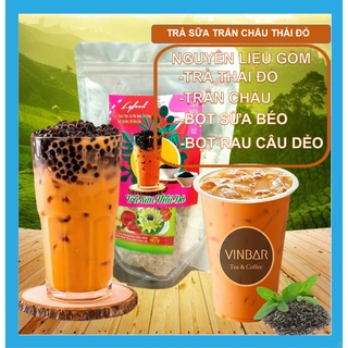 Set Nguyên Liệu Nấu Trà Sữa Trân Châu Thái Đỏ 450gr Lyfood ( Nấu 8-10 Ly)