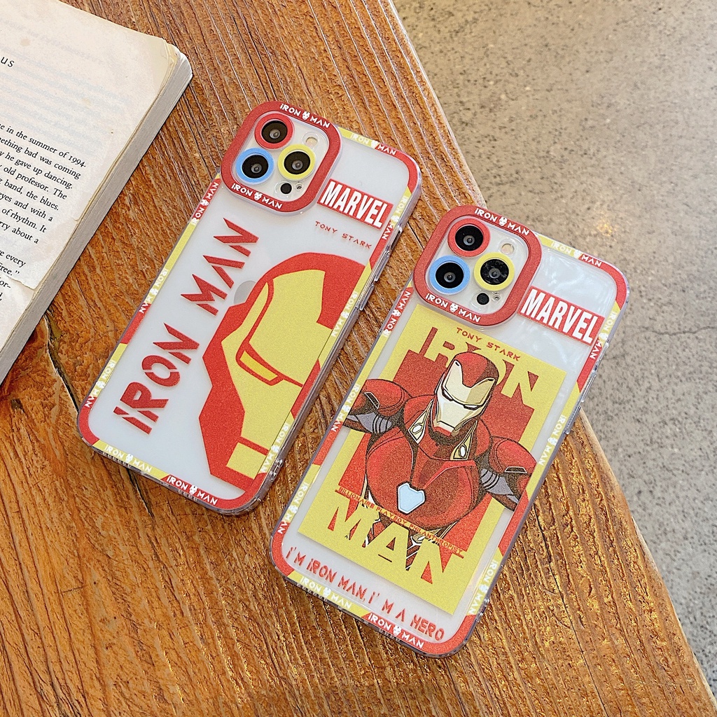 Ốp Điện Thoại Họa Tiết Iron Man Hoạt Hình Cho iphone 13promax 12pro 11 xsmax xr 7plus 8plus 6splus