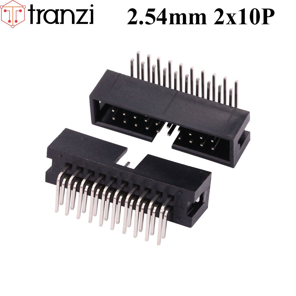 Giắc cắm header 2.54mm IDE IDC DC3 2x10P chân cắm cong đen - túi 5 cái
