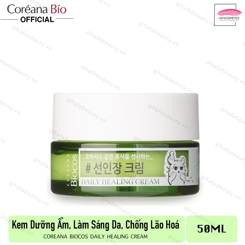 Kem dưỡng ẩm, làm sáng da, chống lão hoá Coreana Biocos Daily Healing Cream 50ml