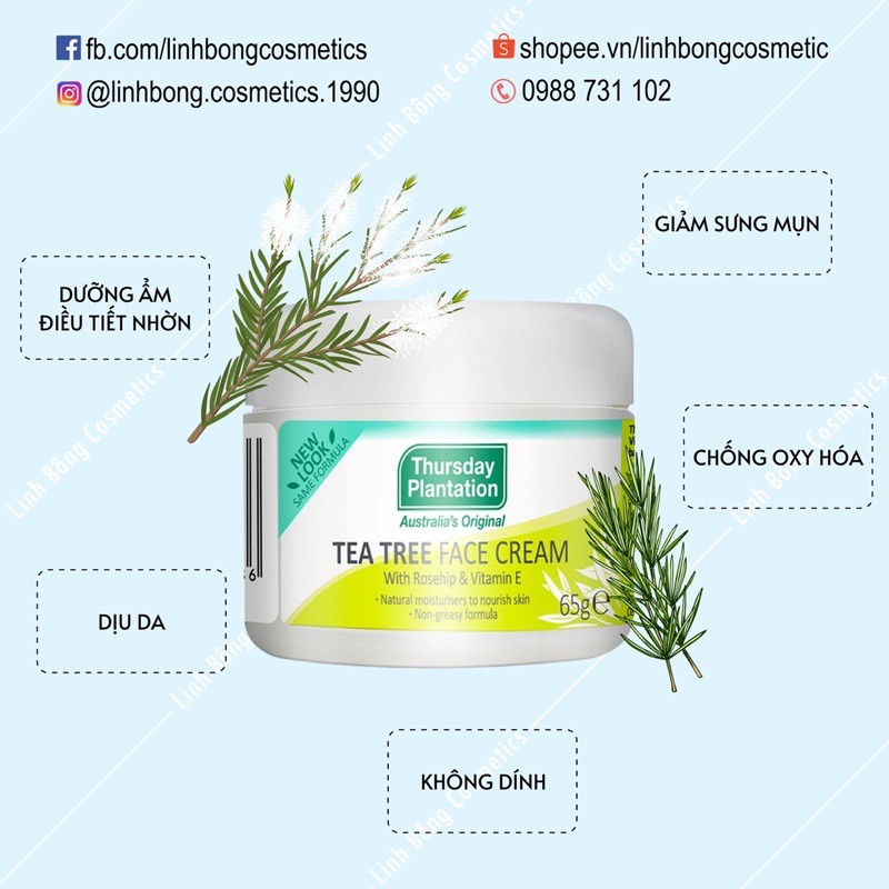 KEM DƯỠNG DÀNH CHO DA MỤN THURSDAY PLANTATION TEA TREE FACE CREAM