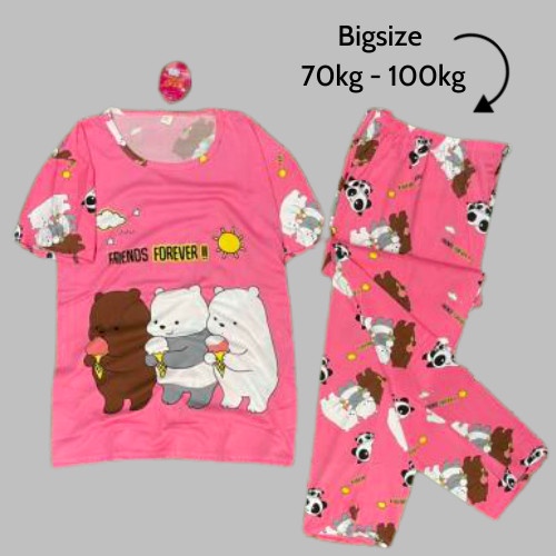 Đồ mặc nhà Bigsize, bộ ngủ size lớn từ 70kg - 100kg, ngang áo 60cm, chất thun 4 chiều dày dặn mịn mát