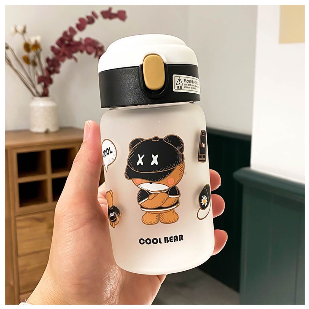 Bình nước cho bé, bình nước cute an toàn cho bé, chất liệu thuỷ tinh chắc chắn