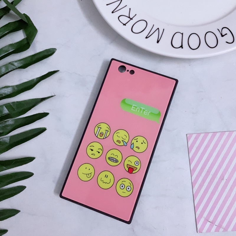 [XẢ KHO]Ốp iPhone 6/6s Kính Viền Nhựa Dẻo Hình Dễ Thương