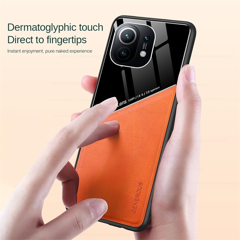Ốp Điện Thoại Da Phối Kính Hít Nam Châm Cho Xiaomi Mi 11 10t Mi11 Lite 5g Mi 10t 11 Pro Mi 11 Ultra Mi 10s