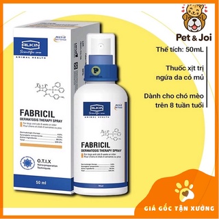 Fabricil Alkin 50ml - Xịt ghẻ mủ, viêm da cho chó mèo -  PET&JOI