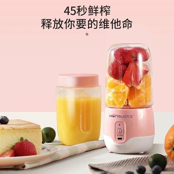 [BẢO HÀNH ĐỔI MỚI] Máy xay sinh tố mini cầm tay HONGUO sạc pin 300ml Xinh xắn đáng yêu MSTC