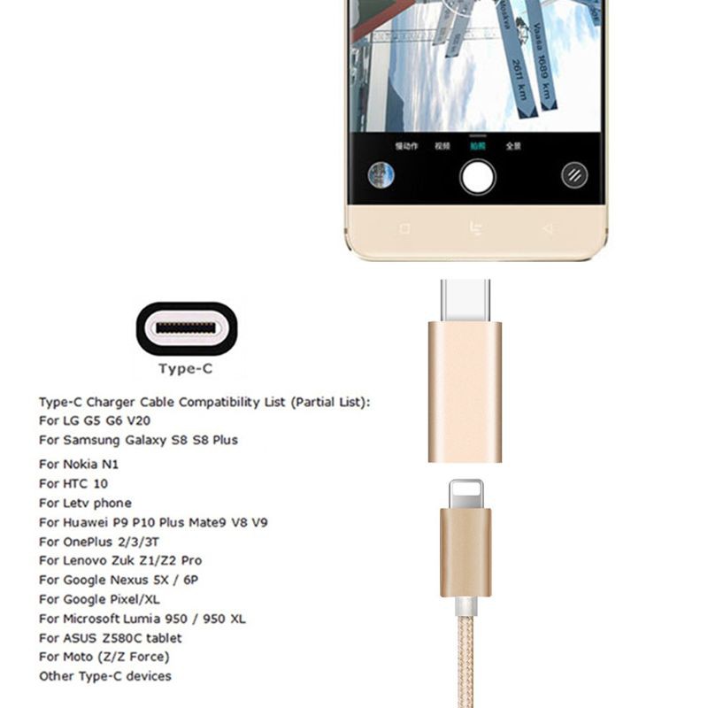 Bộ chuyển đổi cổng lightning sang type C 8 Pin cho điện thoại Samsung S10