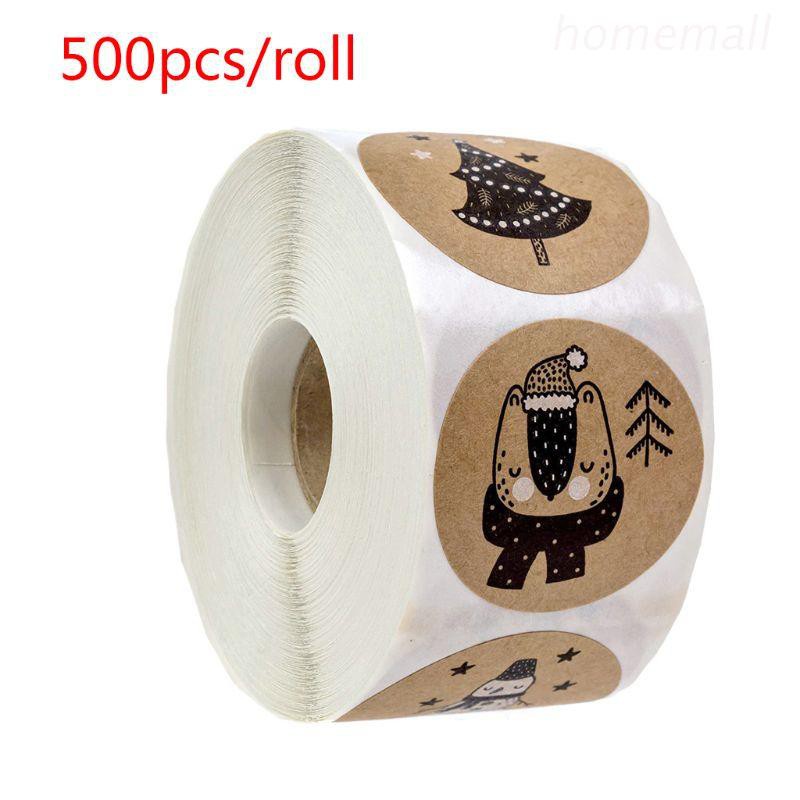 HO 500pcs/roll Christmas Stickers Tree Snowman Animals Decorative Seal Label for Scrapbooking Stationery