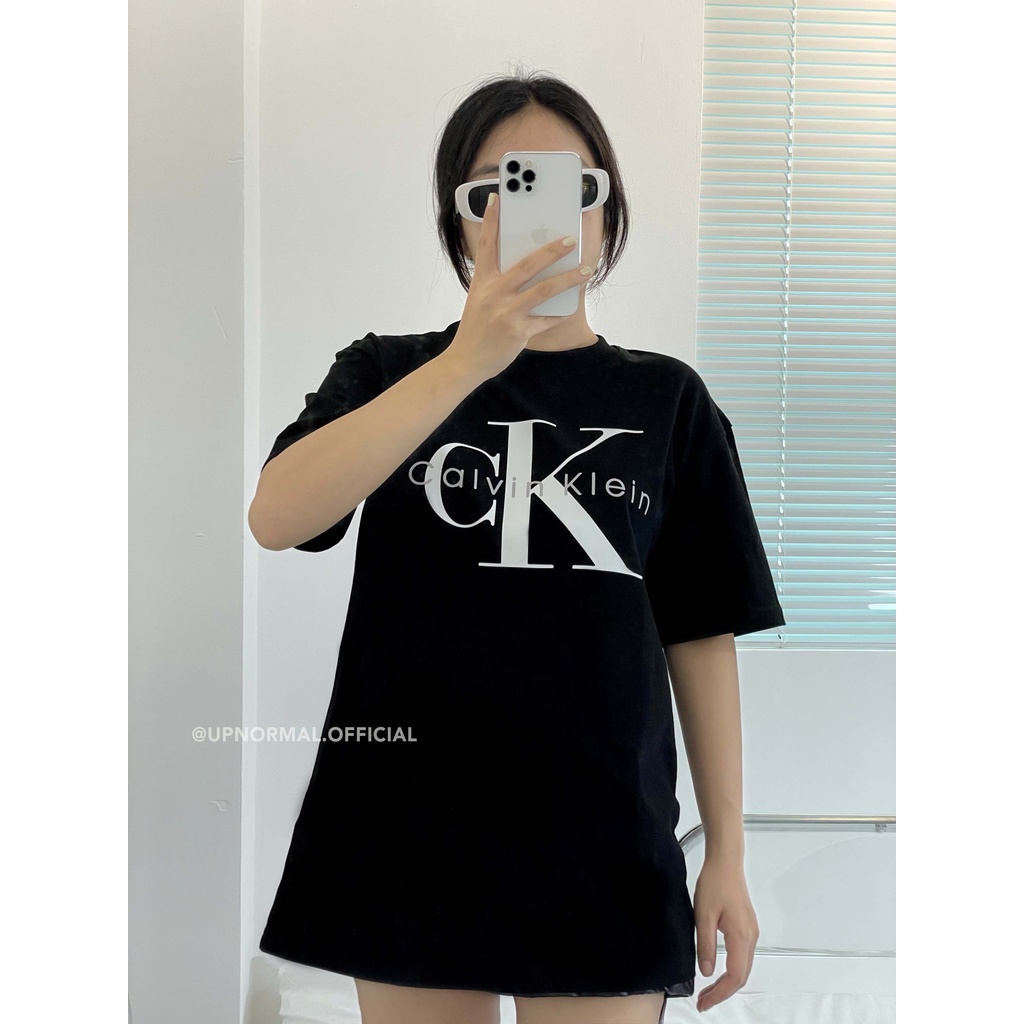 Áo thun CK form rộng tay lỡ unisex cho nam và nữ