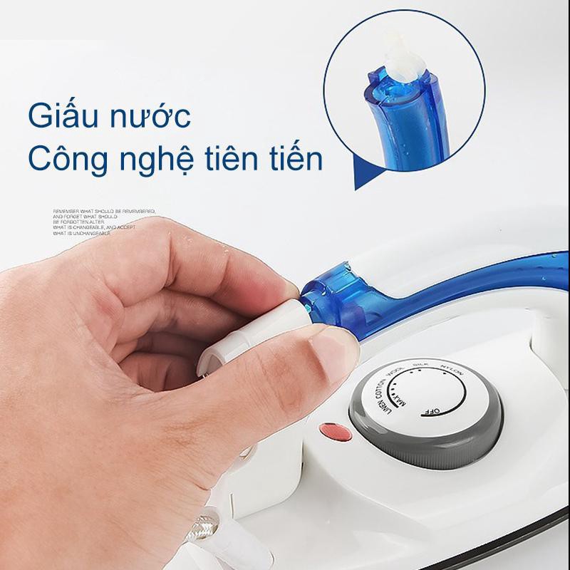 Bàn là hơi nước Hetion mini gấp gọn, bàn ủi du lịch Iron siêu nhỏ Vbig Mart