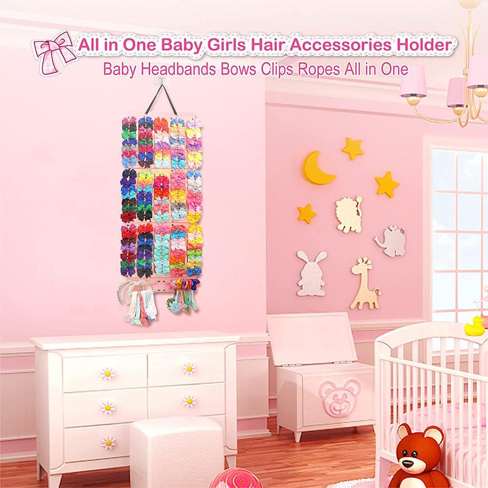 Kẹp Tóc Nơ 16 Ruy Băng Treo Tường Sắp Xếp Gọn Gàng Cho Bé Gái Z0Q9
