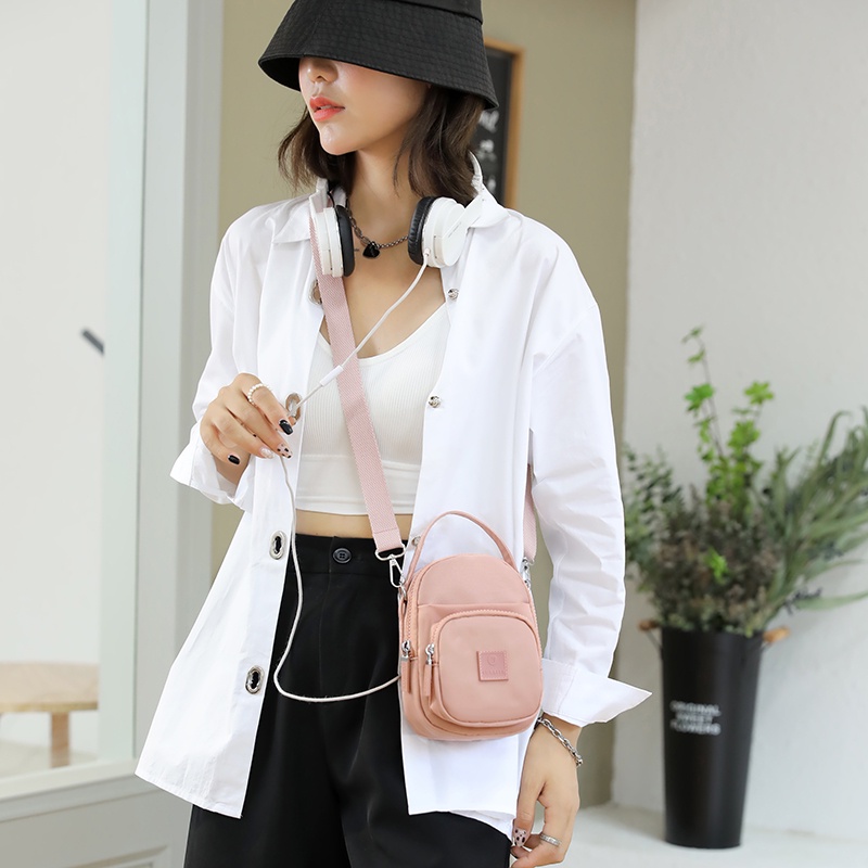 Túi Đeo Chéo Vai Vải Canvas Nylon Cỡ Nhỏ Thời Trang Cho Nữ