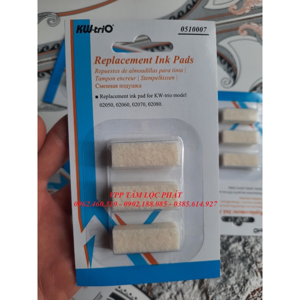 Đệm mực dùng cho dấu nhảy 6 số, 7 số, 8 số KW-TRIO 0510007 (vỉ 3 chiếc)