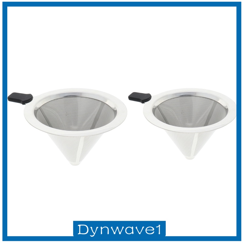 1 Phễu Lọc Cà Phê Hình Nón Màu Bạc Có Thể Tái Sử Dụng