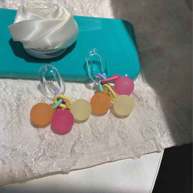 Khuyên Tai Hình Chai Soda Màu Sắc Tương Phản Bằng Acrylic G009 Cho Nữ