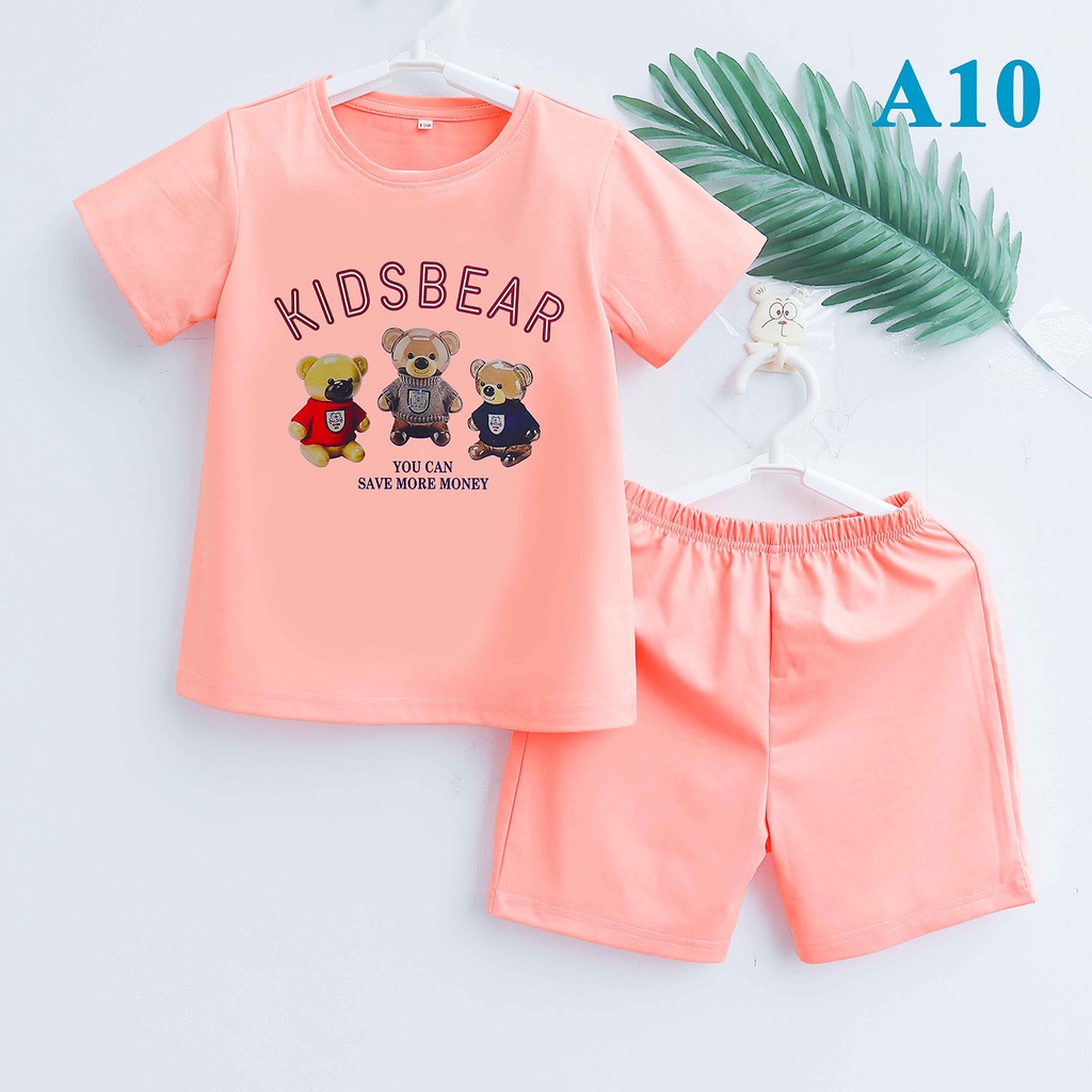 Bộ ngắn cho bé trai, bé gái từ 15-43kg, hình ảnh độc la và dễ thương, quần áo trẻ em thoáng mát, A10