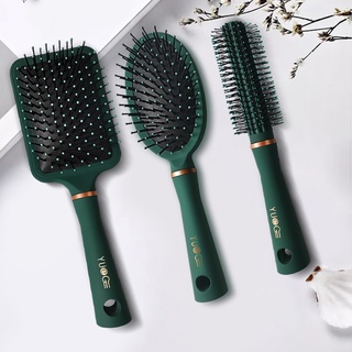 Lược chải tóc xoăn mát xa da đầu màu xanh lá đậm