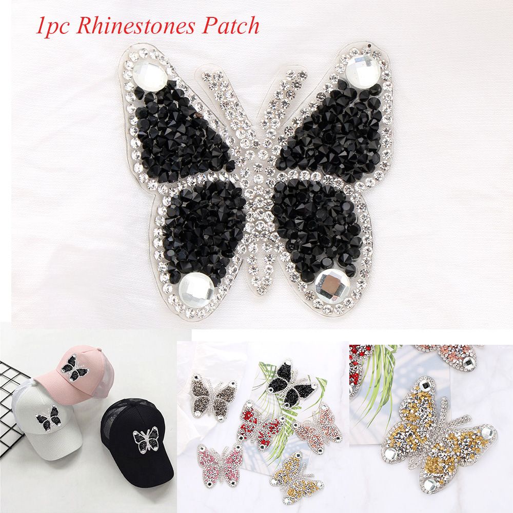 Miếng vá ủi nhiệt thêu trang trí quần áo hình bướm cao cấp DIY