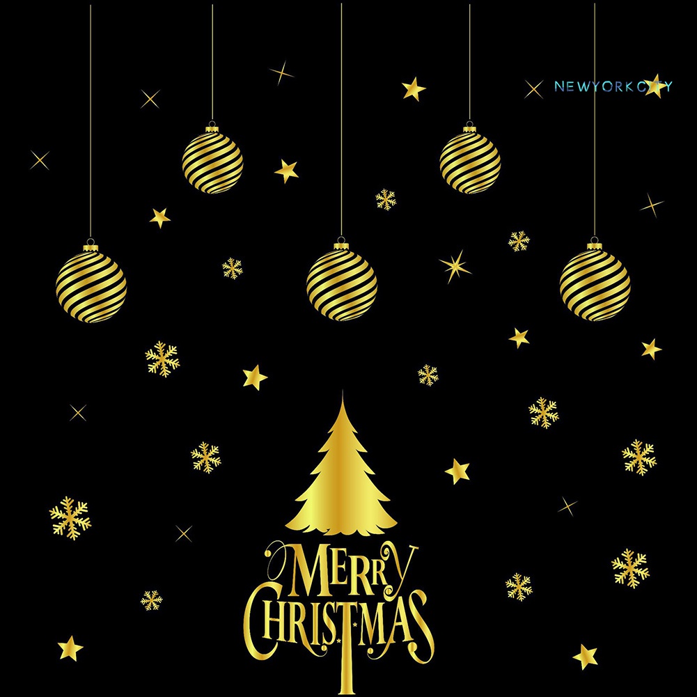 Sticker Dán Cửa Kính Họa Tiết Hoa Tuyết Tuần Lộc Không Keo