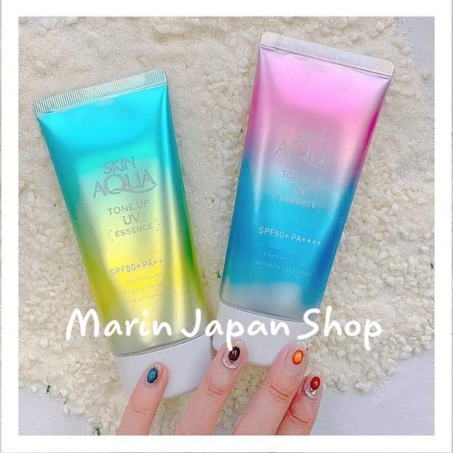 (Có video mua hàng store)Kem chống nắng Skin Aqua tím và vàng xanh mẫu mới 2019