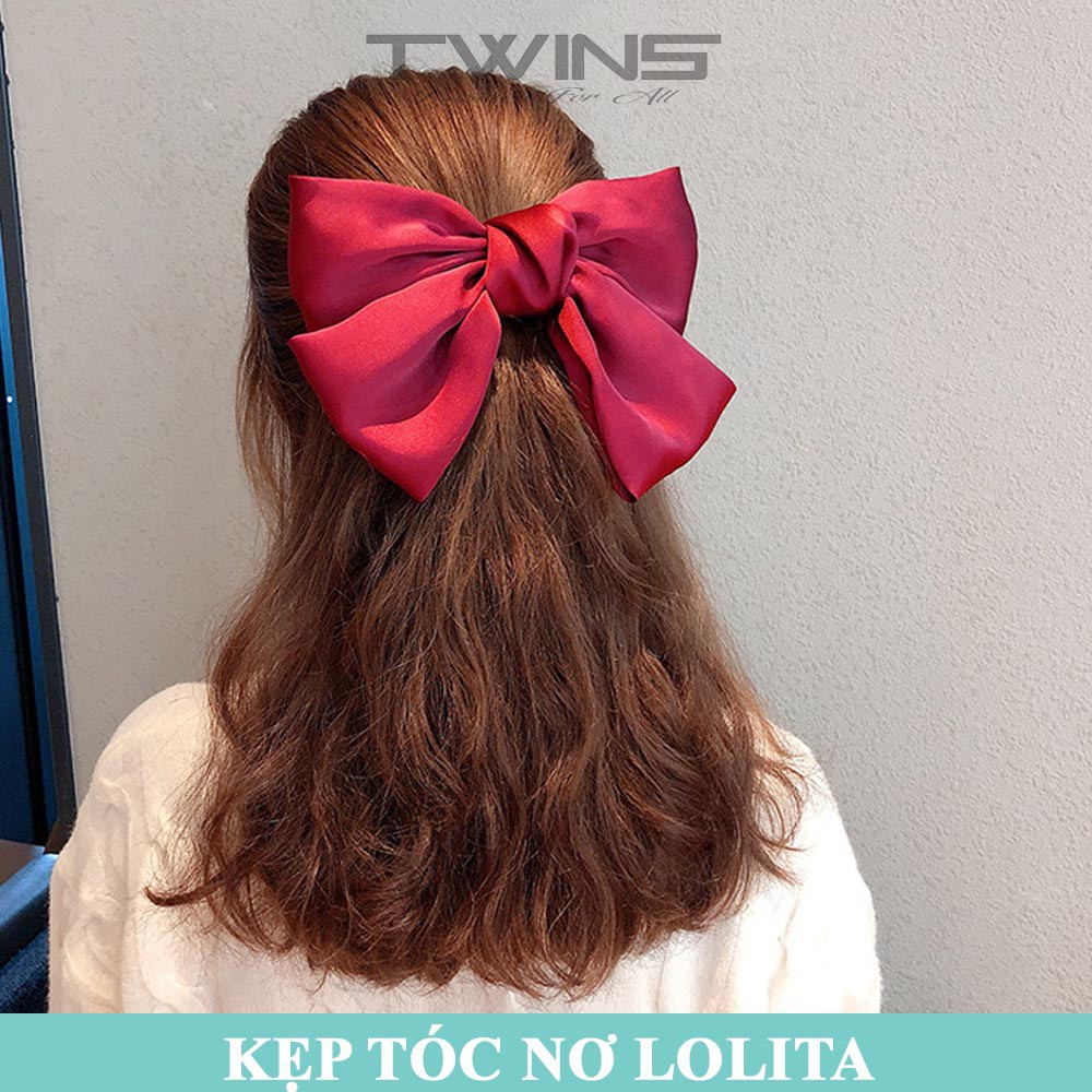 Kẹp tóc nơ Lolita SK106 sang trọng, dễ thương, xinh đẹp phong cách tiểu thư Hàn Quốc làm phụ kiện tóc cho nữ