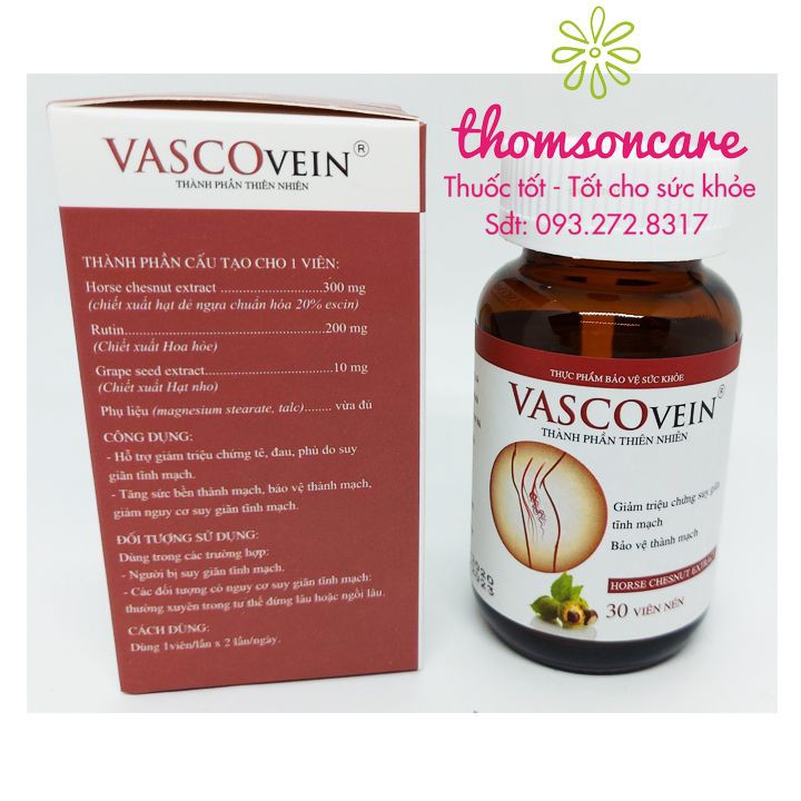 Vascovein - Viên uống và Kem bôi giảm suy giãn tĩnh mạch từ thảo dược | BigBuy360 - bigbuy360.vn