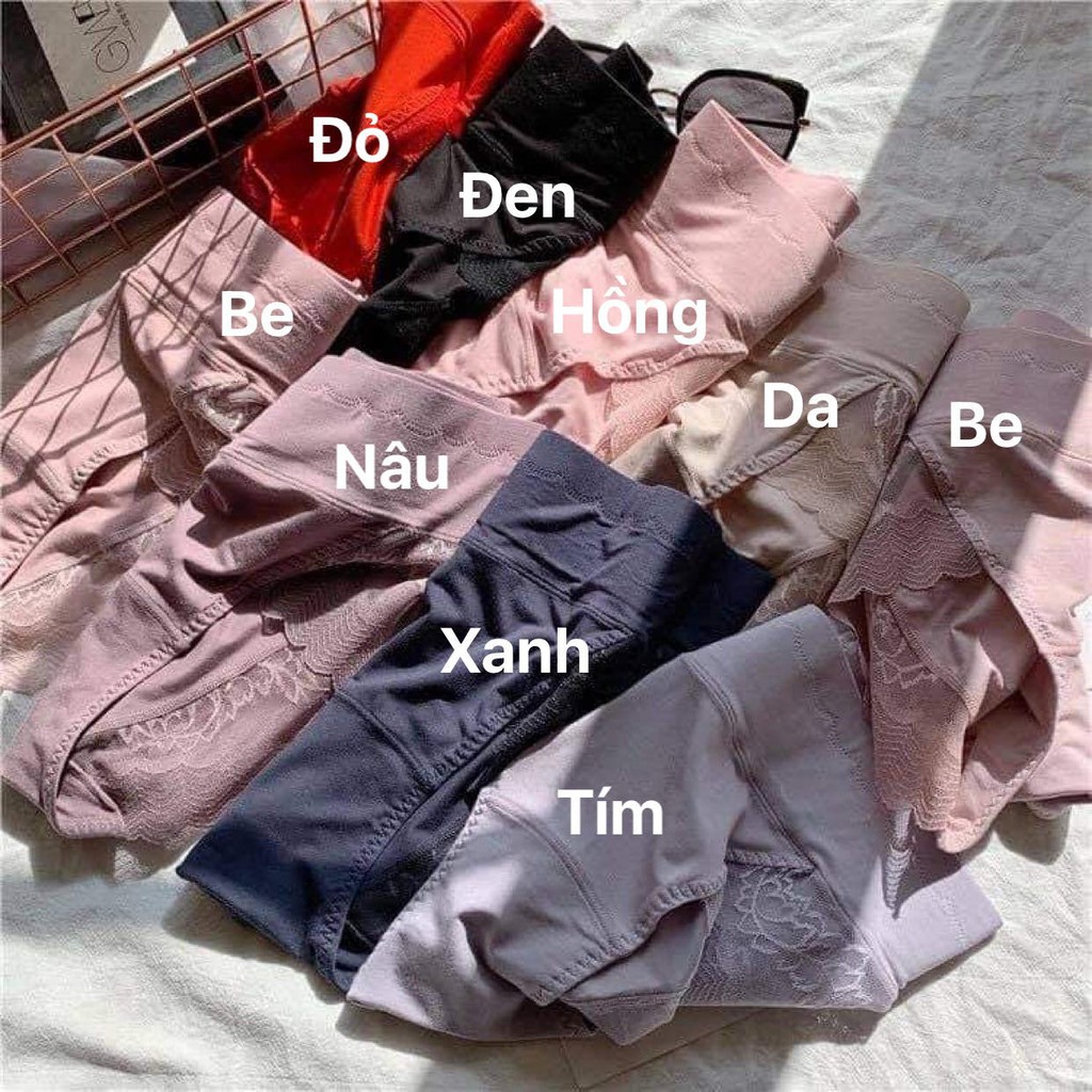 Quần lót nữ cotton phối ren CẠP CAO - NÂNG MÔNG - GEN BỤNG ko hằn mỡ, kháng khuẩn QG05 | BigBuy360 - bigbuy360.vn