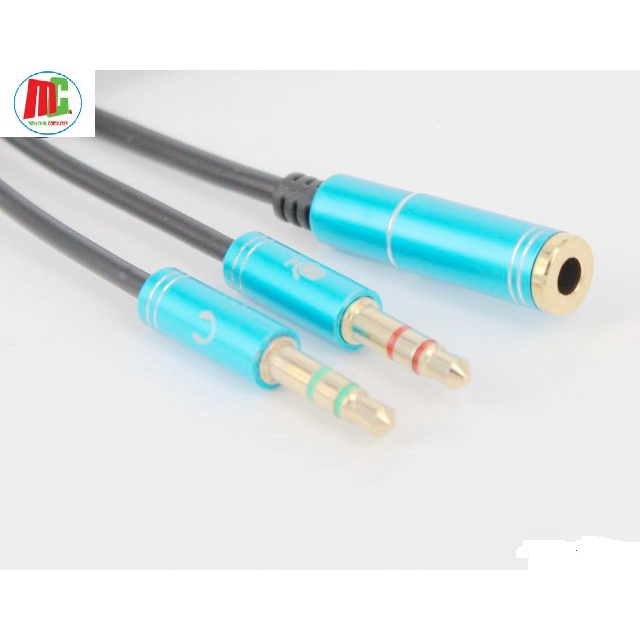 Cáp gộp audio và mic 2 vào 1 ra 3.5mm âm (cáp chuyển tai nghe điện thoại cho máy tính PC)