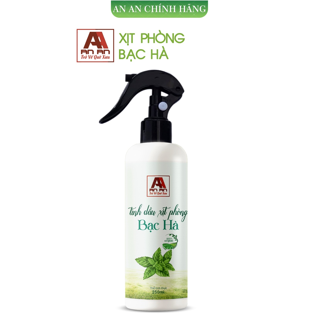 Bình Xịt Thơm Phòng Tinh Dầu Bạc Hà đuổi muỗi 250ml AN AN khử mùi hiệu quả