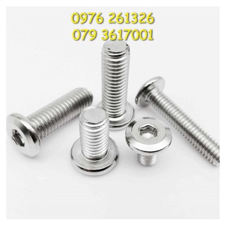Bulong lục giác chìm đầu dẹt inox 304 _ m6 ,m8_bịch 10 con