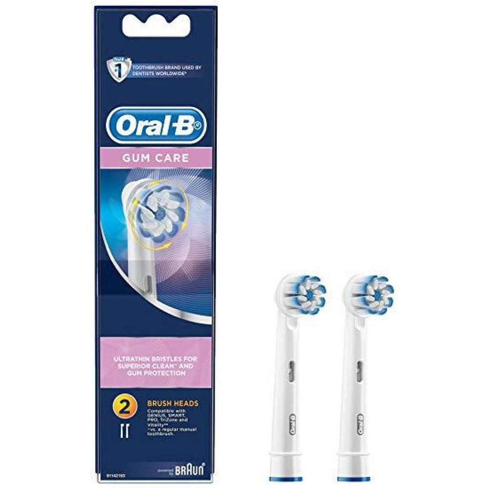 Bộ 2 đầu Oralb GumCare cho răng nhạy cảm tặng kèm 1 nắp bảo vệ đầu bàn chải